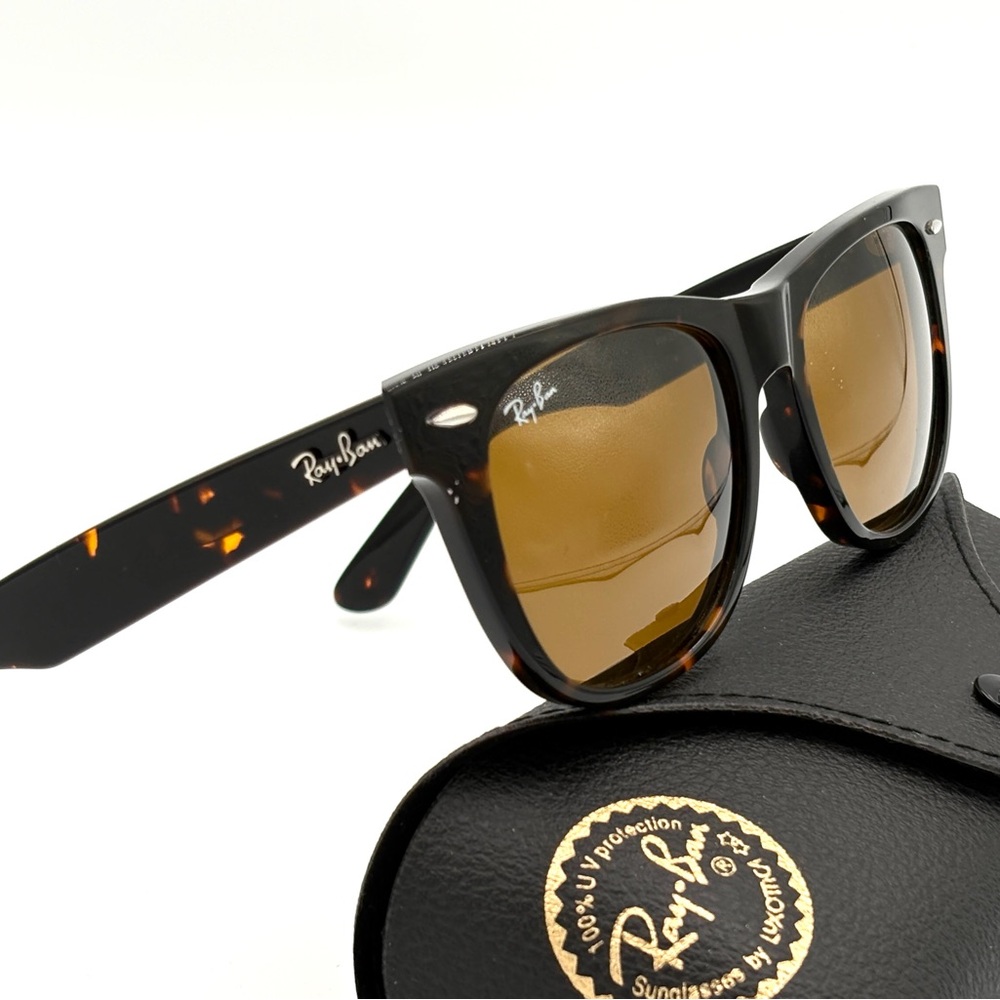 Ray-Ban Classic Sunglasses Tortoise Green G-15 50mm 902 RB2140 - Picture 11 of 13